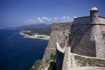 The view along the coastlne from the battlements of El Morro castle