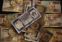 Ghanaian currency  cedi bank notes.