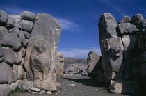 The Lions Gate.  Village is the site of Hattusas or Hattousha  capital of the Hittite empire in Anatolia c. 1400 -1190 BC.  World Heritage Site.