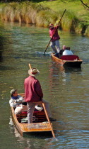 CANTERBURY  TOURISTS BEING PUNTED ALONG THE RIVER AVON.Antipodean Oceania