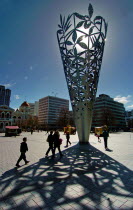 CANTERBURy  SILHOETTE OF MILLENNIUM SCULPTURE IN CATHEDRAL SQUAREAntipodean Oceania