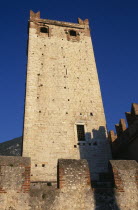 Malcesine.  Castello Scaligero fortified tower and crenellated walls.