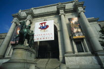 USA, New York State, New York City, Manhattan, Entrance of the Natural History Museum and Monument to Theodorer Roosevelt