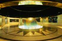 USA, New York, New York City, Revolving Globe in the News building.