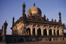 Ibrahim Roza.  Exterior of mausoleum constructed by Ibrahim Adil Shah II  1580-1626  for his queen Taj Sultana.  Both are buried here with other family members.