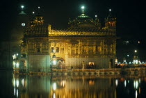The Golden Temple illuminated at night