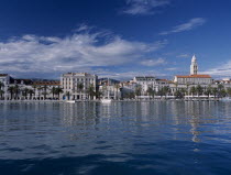 Harbour and waterfront with St Domnius Cathedral spire behind