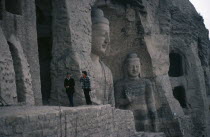 Yungang Caves.  Chinese visitors at ancient Buddhist site with carvings dating from AD 386 - 534.