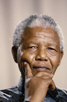 Portrait of former president Nelson Mandela.