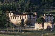 Ruins of the Yellow Temple in Buddhist monastery complex undergoing restoration since the collapse of communism and restoration of religious freedom.