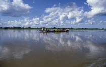 Matagrossense National Park local ferry carrying passengers and bananas