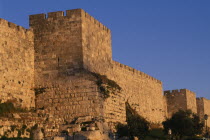 View along crenellated section of the old city walls