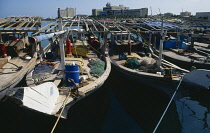 Doha harbour and fishing dhows.
