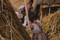 Aymara Indians on reed island.
