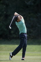 Severiano Balesteros playing the ball from the fairway