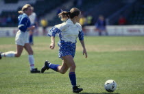 Women s soccer.  Player in England v Iceland game at European championships.