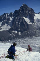 Crevasse rescue in the Alps.