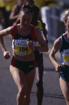 Liz McColgan who came first in the womens London Marathon 1996.