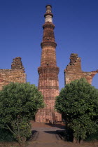 Thirteenth century Tower of Victory with five stories and projecting balconies.13th c. 5 Asia Asian Bharat History Inde Indian Intiya Religion Religious