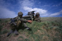 British Army Milan crew on training exercise.