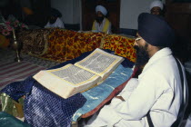 Continuous reading of the Guru Granth Sahib Sikh holy book.Asia Asian Bharat Inde Indian Intiya Religion Religion Religious Sihism Sikhs