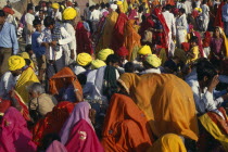 Colourful crowd scene at Pushkar camel fair.Asia Asian Bharat Colorful Inde Indian Intiya Rajasthani