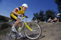 Competitor in mountain bike competition.