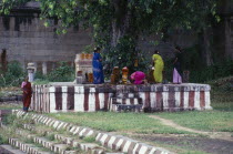 Devarajaswami temple dedicated to Vishnu and built by the Vijayanagar kings.  Women making offerings. worship Asia Asian Bharat Female Woman Girl Lady Inde Indian Intiya Religion Religious