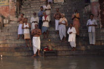 Group worship on the River Ganges.