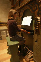 17th century baroque organ played by a masters student  at the Memorial Art Gallery.American North America United States of America