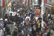Takeshita-dori   main teen shopping street of Tokyo  crowds of young shoppersAsia Asian Japanese Nihon Nippon Immature Teenager