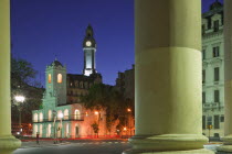 Plaza de Mayo  Museo del Cabildo illuminated at night.