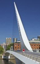 Puerto Madero  Puente de la Mujer. A Cantilever spar cable-stayed footbridge that is also a swing bridge.