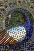 City Palace.  Detail of mosaic depicting a peacock.
