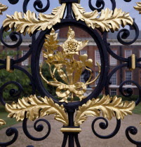 Kensington Palace with gate details in front