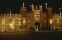 Hampton Court lit up at night