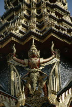 Grand Palace detail of roof with winged carvingPrathet Thai Raja Anachakra Thai Religion Siam Southeast Asia Asian Religious Siamese