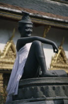 Aka Wat Phra Kaeo. Clay statue draped in white linenPrathet Thai Raja Anachakra Thai Religion Siam Southeast Asia Asian Religious Siamese