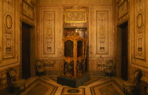 Palacio Real or Royal Palace. Small ornate room in the interior of the palace