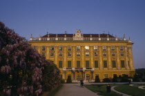 Schonbrunn Palace.  Exterior and wisteria hedge.