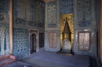 Topkapi Palace.  Interior of Double Kiosk with decorative mosaic tiles.