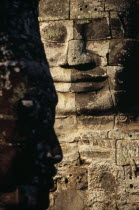 Bayon Temple details of two of the four faced towersAsian Cambodian Kampuchea Religion Southeast Asia 2 4 History Kamphuchea Religious
