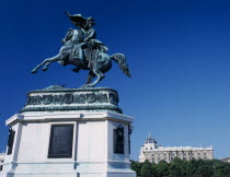 Hofburg Royal Palace. Heroes Square with equestrian Monument to Archduke Karl