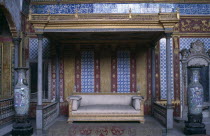 Topkapi Palace Imperial Hall sofa under canopy