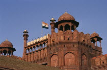 The Red Fort.  Part view of exterior showing the Naubat Khana or Drum House where musicians played for the Emperor and where royal visitors were heralded.