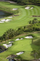 Raffles Resort Trump International Golf Course designed by Jim Fazio. The 16th green which is the longest par 3 in the world and the 17th fairway