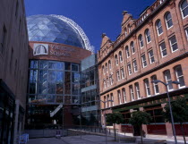 Victoria Square shopping centre  glass domed entrance and surrounding buildings.Bal Feirste Center Eire European Irish Northern Europe Republic Ireland Poblacht na hireann