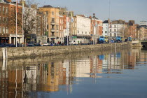Quayside buildings reflected in the River Liffey near Capel Street BridgeIreland Eire Dublin Rivers Reflections