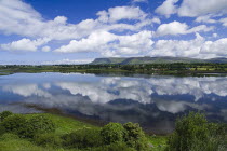 Sligo Bay and Ben Bulben from outskirts of the town Ireland Eire Landscapes Mountains Seascapes Tourism