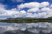 Sligo Bay and Ben Bulben from outskirts of the town Ireland Eire Landscapes Mountains Seascapes Tourism